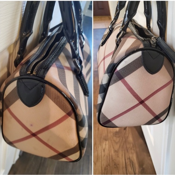 Burberry Beige/Black Nova Check PVC and Patent Leather Chester Bag - Picture 10 of 16